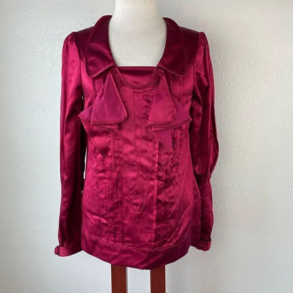 NWT BCBG MaxAzria Silk Blend Blouse Top Size S